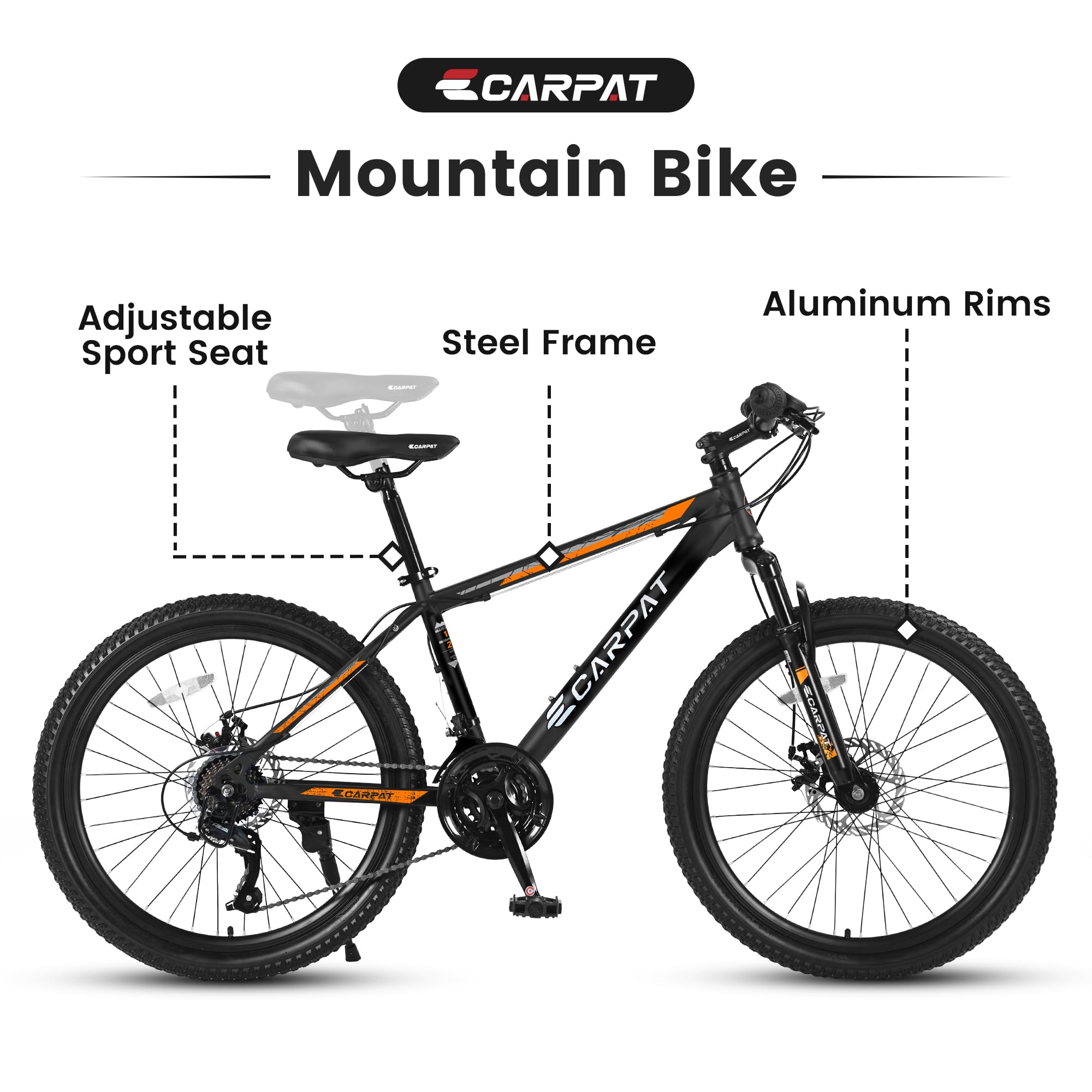 Amazon.com : KWOJU 26 Inch Mountain Bike 21 Speeds with Mechanical